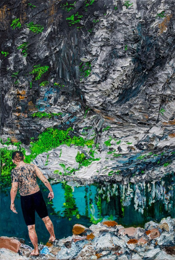 Man Beneath a Cliff