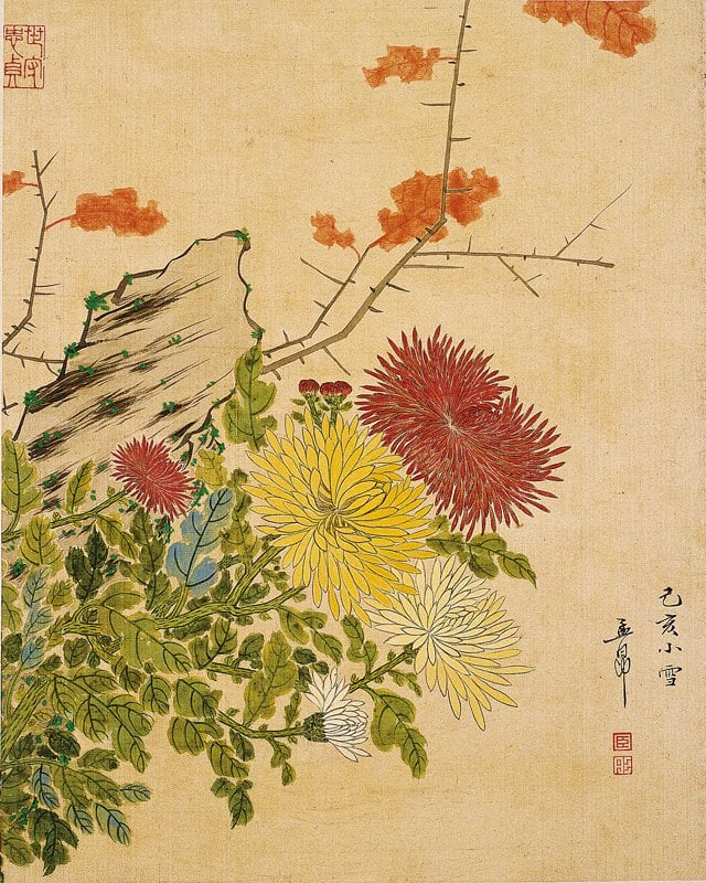 齊白石〈松堂朝日圖〉，京都國立博物館。