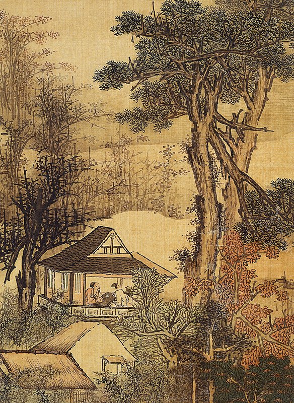 郭存仁〈金陵八景圖〉卷局部,絹本設色,28.3×643厘米,南京博物院藏。