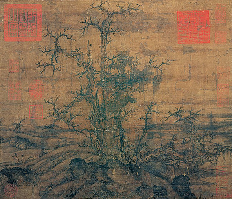 宋人〈小寒林圖〉。