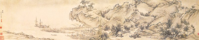 左圖下3 吳宏〈燕子磯圖〉卷,紙本設色,30.8×149.5厘米,北京故宮博物院藏。