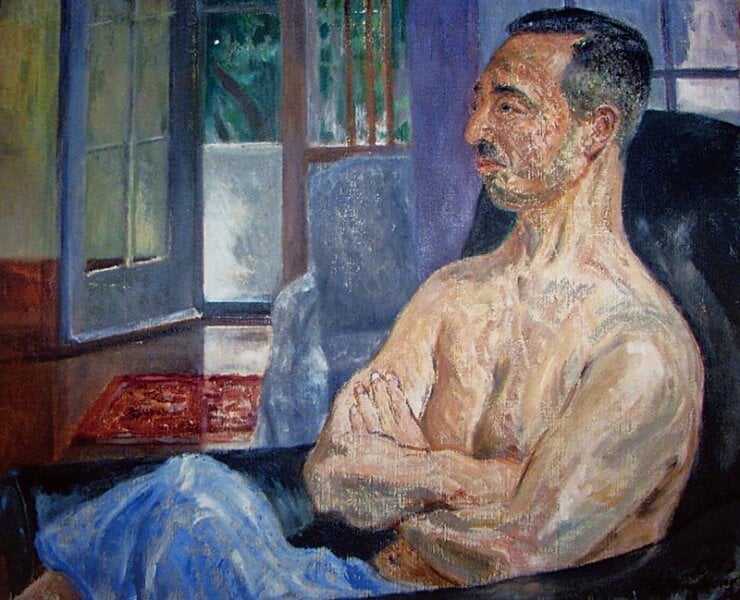陳宏〈昇龍山人（須磨彌吉郎）半裸像〉，京都國立博物館。
