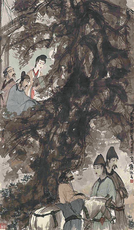 2010年香港佳士得秋拍傅抱石1945年作〈琵琶行〉，成交價高達7,008萬港元。圖／本刊資料室。