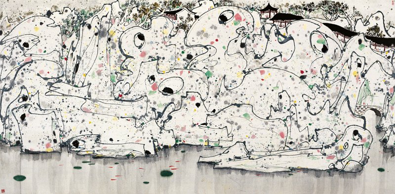 2011年6月3日北京保利「現當代中國藝術夜場──吳冠中重要繪畫作品」專場編號2961吳冠中〈獅子林〉，估價待詢。