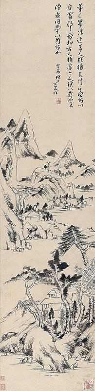 2011年11月6日中貿聖佳「中國古代書畫」專場編號1226朱耷〈仿董巨山水〉，估價待詢。
