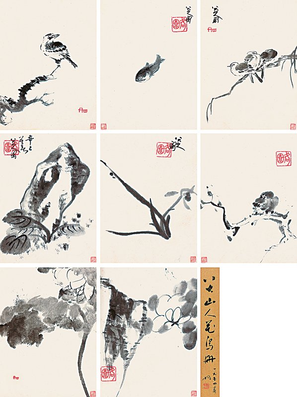 2011年12月6日北京保利「宏寮珍秘──機構藏明清古代書畫集粹」專場編號4260朱耷〈花鳥冊〉，估價4,500萬～6,500萬元。