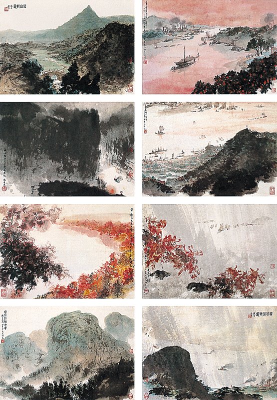 2011年11月17日北京翰海「慶雲大觀──近現代書畫」專場編號271傅抱石〈毛主席詩意冊頁〉八開，估價待詢。