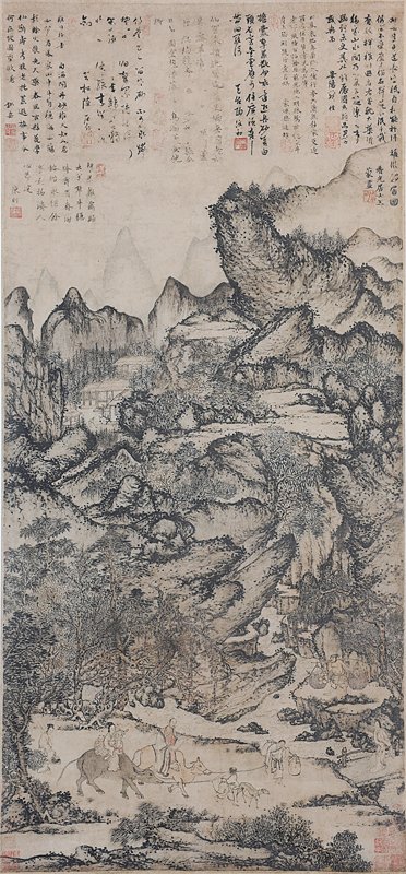 2011年6月4日北京保利「過雲樓藏元王蒙〈稚川移居圖〉」專場編號2700王蒙〈稚川移居圖〉，原估價待詢。
