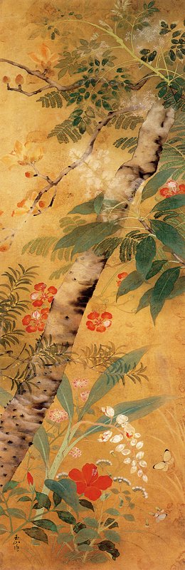 1928年作〈春夏花卉〉。