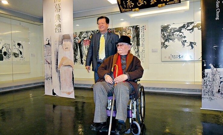 李奇茂（右）與鍾正山二人相知相惜，情誼40年歷久彌堅。