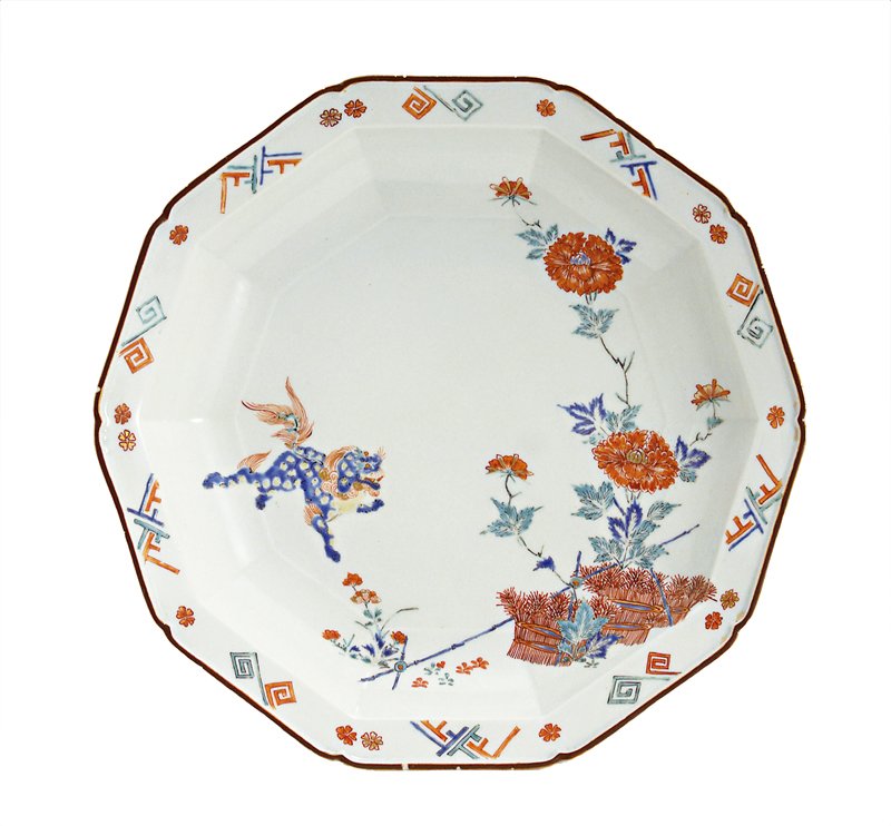 1670～1690年代有田窯，〈青花山水紋執壺〉局部，大阪市立東洋陶磁美術館藏。