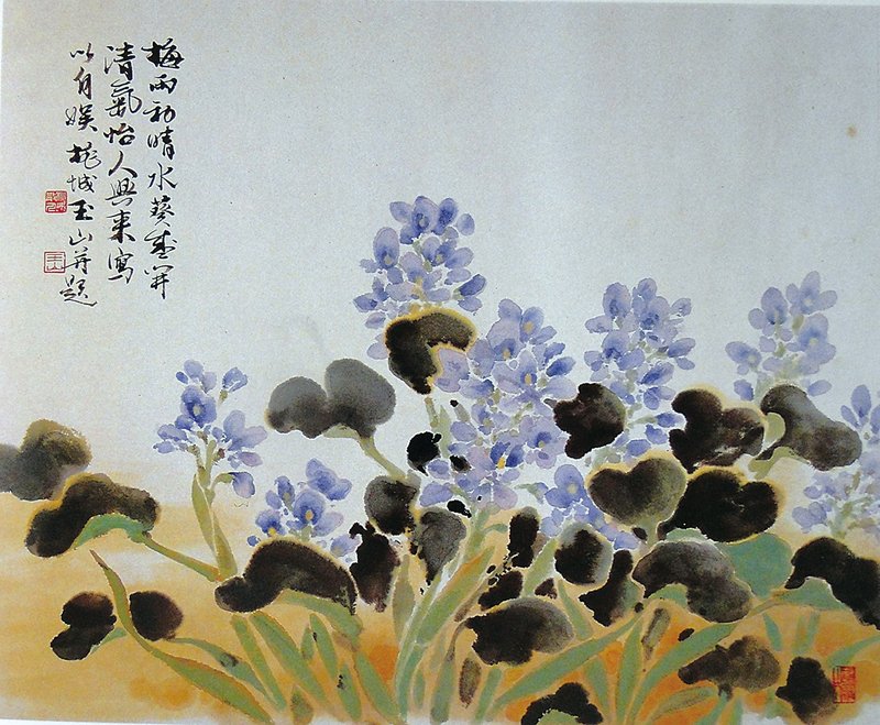 中國傳統的山水畫，無論是「淺絳」、「青綠」，「賦彩」本是重要課題之一。但林玉山將陽光帶入山水畫作中，整體的色感已超越了往昔規範，自成一家。