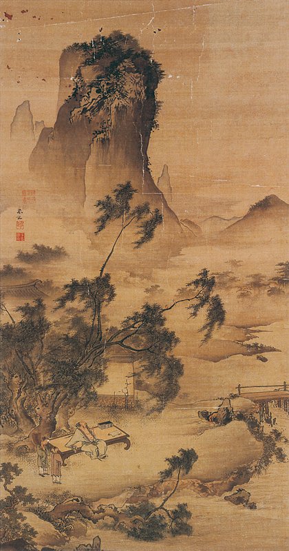 香港佳士得2005年5月30日朱端〈消夏圖〉,167×87.5厘米,預估價10萬~12萬港元,最終以逾預估高標27倍多之325萬6,000港元成交。