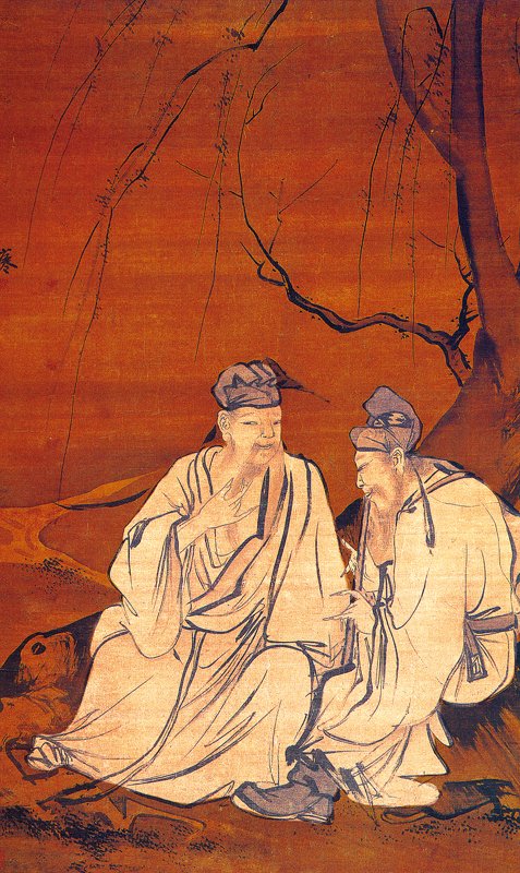 紐約蘇富比2006年3月30日春拍吳偉〈柳下人物〉,169.5×102.2厘米,王季遷舊藏,預估價1.5萬~2萬美元,成交價3萬美元,圖為局部。