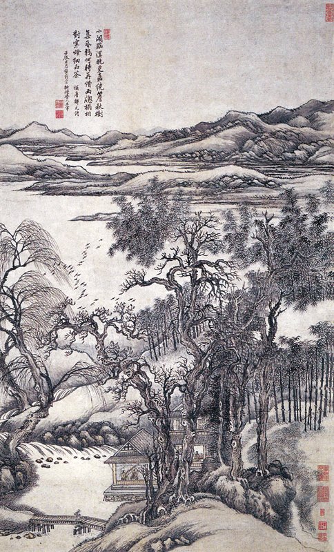 王翬〈仿唐寅秋樹昏鴉圖軸〉，引自《王翬精品集》。