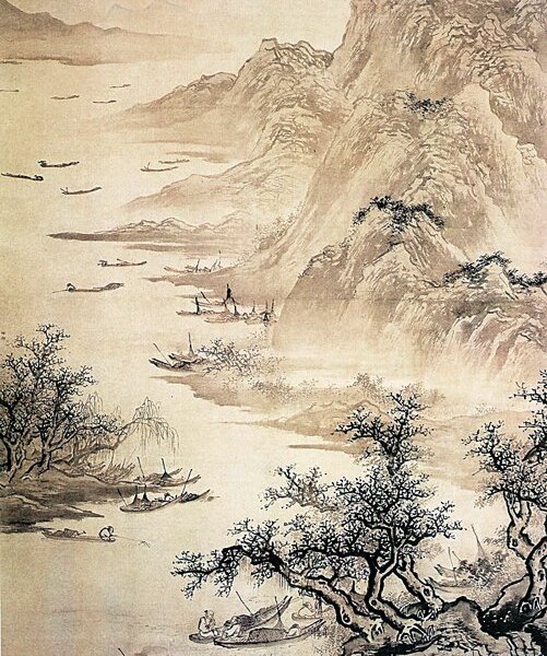 吳偉〈漁樂圖〉，紙本設色，270.8×173.5厘米，北京故宮博物院藏。