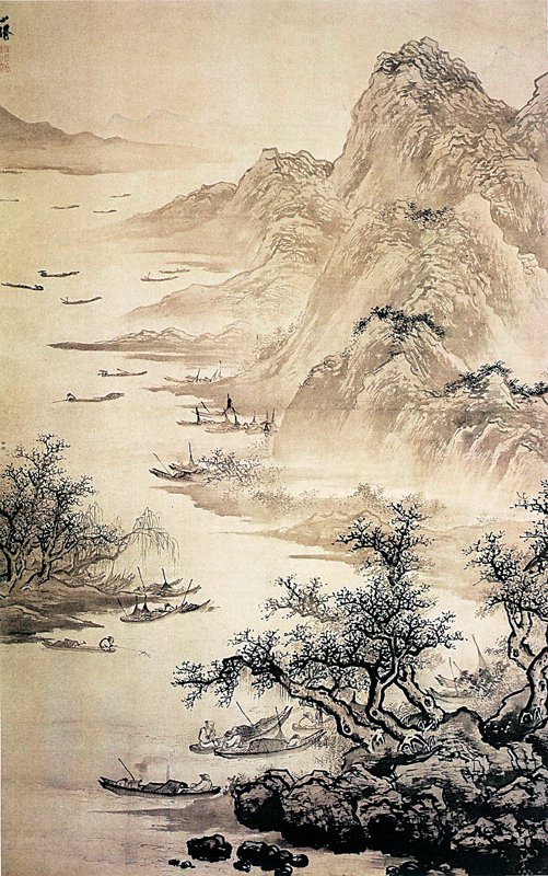 吳偉〈漁樂圖〉，紙本設色，270.8×173.5厘米，北京故宮博物院藏。
