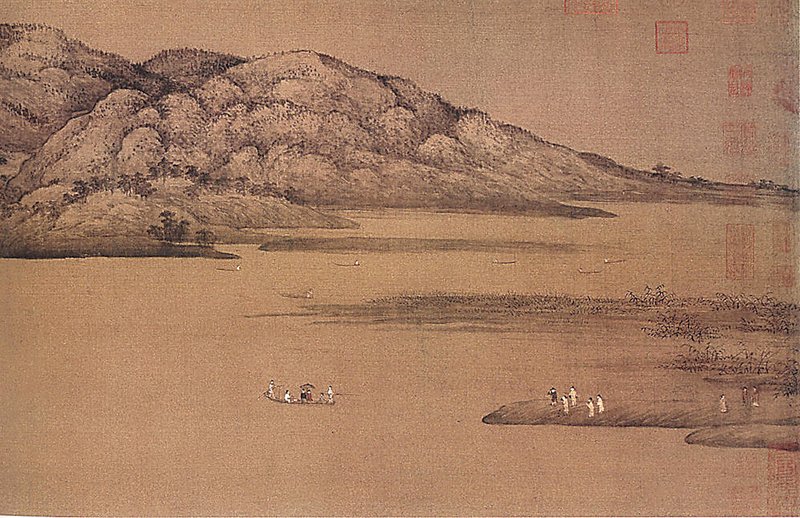 五代董源〈瀟湘圖〉局部，北京故宮博物院藏。