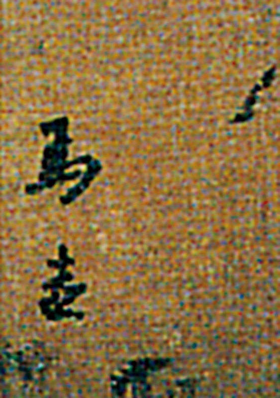 南宋馬遠〈梅石溪鳧〉左下角款字「馬遠」可為標準，北京故宮藏。