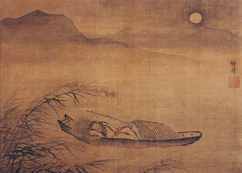 香港佳士得2005年11月28日戴進〈月下舟中眠〉,59.5×42.5厘米,王季遷舊藏,預估價20萬~30萬港元,成交價144萬港元。