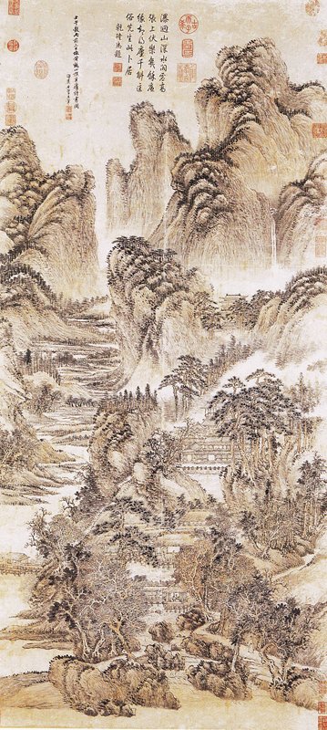 王翬〈匡廬讀書圖軸〉，台北故宮博物院藏。