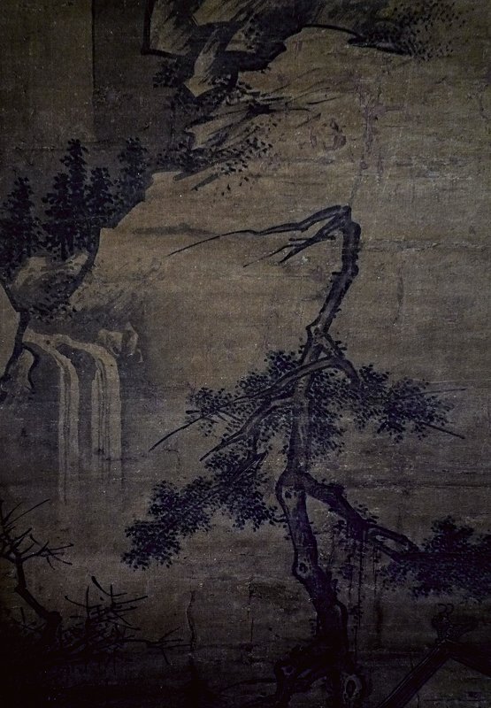 〈山齋賞月圖〉畫樹。