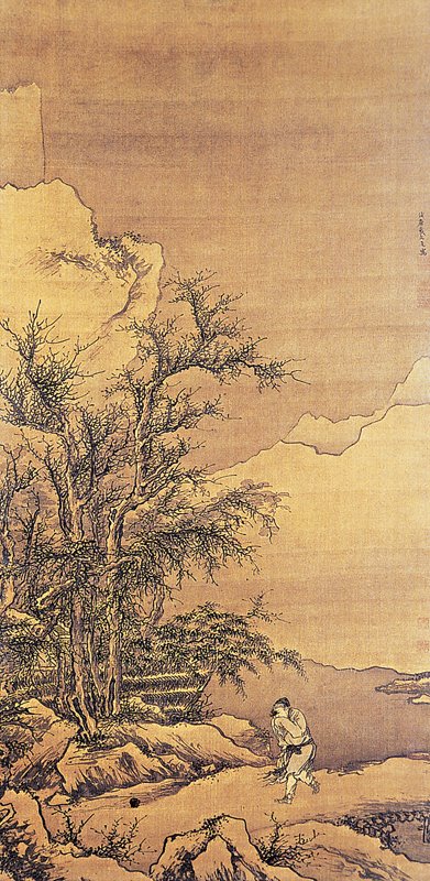 明代戴進〈雪歸圖〉,大都會博物館藏。