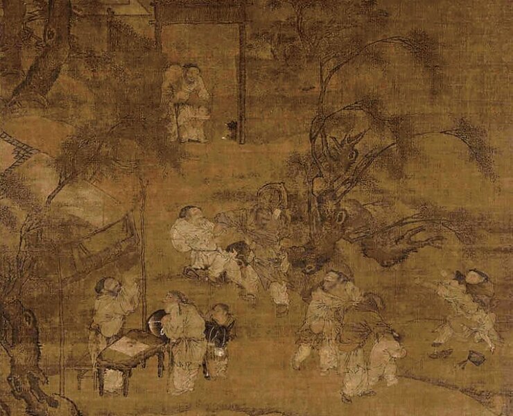 北京中央美術學院黃小峰認為北京故宮所藏〈柳蔭群盲圖〉是浙派作品。