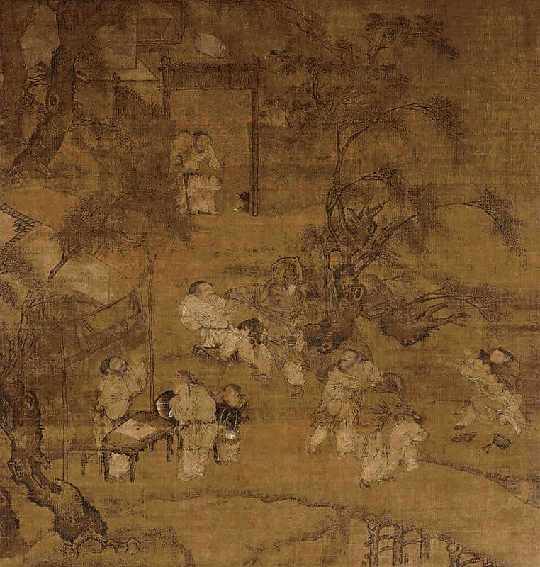 北京中央美術學院黃小峰認為北京故宮所藏〈柳蔭群盲圖〉是浙派作品。