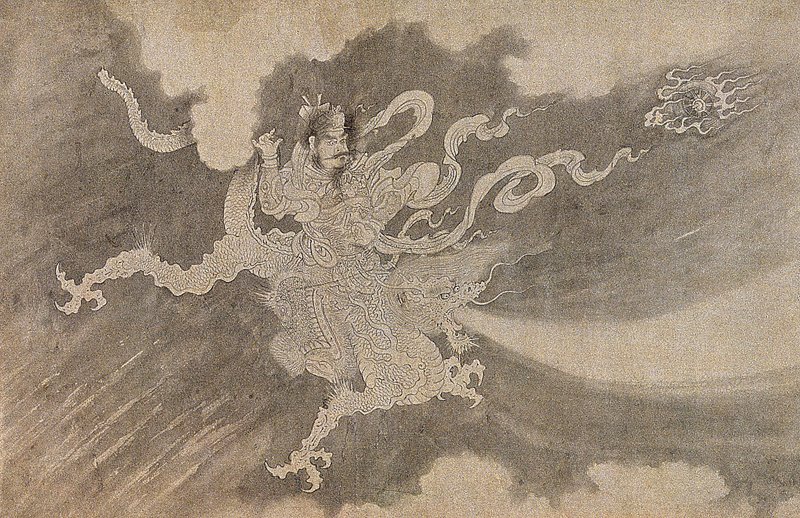 明代吳偉〈洗兵圖卷〉局部，廣東省博物館藏。