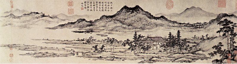 元代朱德潤〈秀野軒圖〉局部,北京故宮藏。