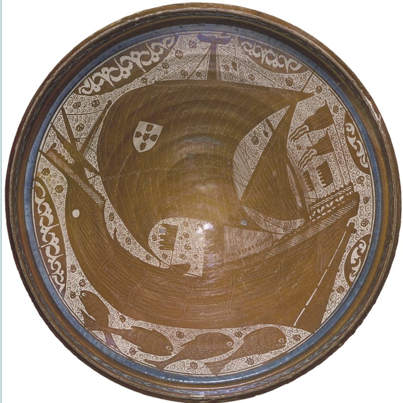 1425～1450年〈碗〉，西班牙馬拉加（Málaga）製品。© V&A。