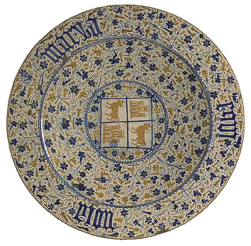1430～1470年〈盤〉，西班牙瓦倫西亞地區（Valencia）製品。© V&A。