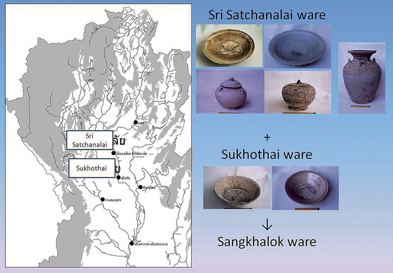 在泰國,將這兩地窯址所生產的陶瓷器,統稱為「Sangkhalok陶瓷器」。
