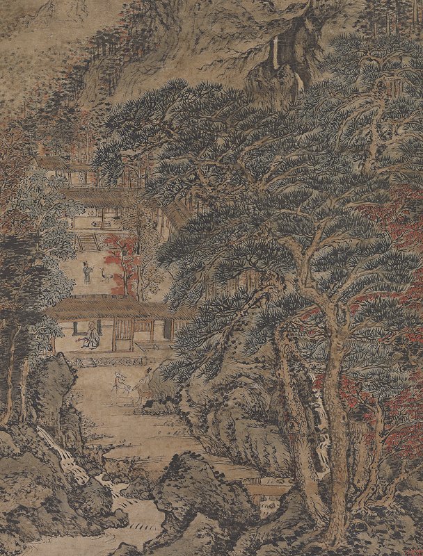 元王蒙〈素庵圖〉，136.5×44.8厘米，局部。