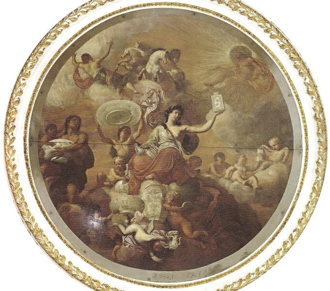 Augustin Terwesten（1649～1711）1697年〈歐朗尼亞堡宮殿陶瓷廳天頂畫〉。