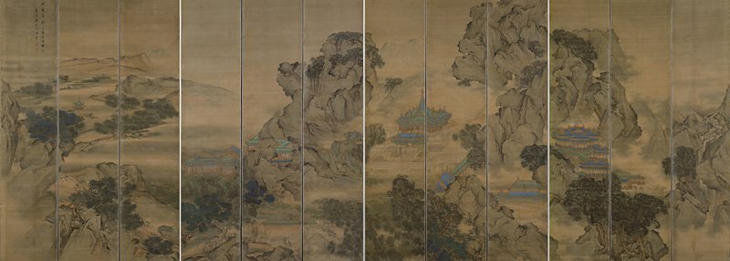 清袁江1691年所作〈九成宮圖屏〉，207×563.2厘米。