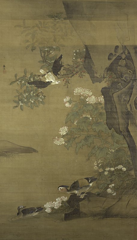 明呂紀〈鴛鴦芙蓉圖〉，172.7×99.1厘米。