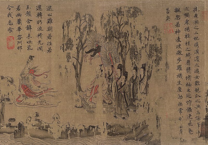 〈洛神賦圖〉卷，第四幕：〈分離〉第一景〔備駕〕，遼寧省博物館藏。
