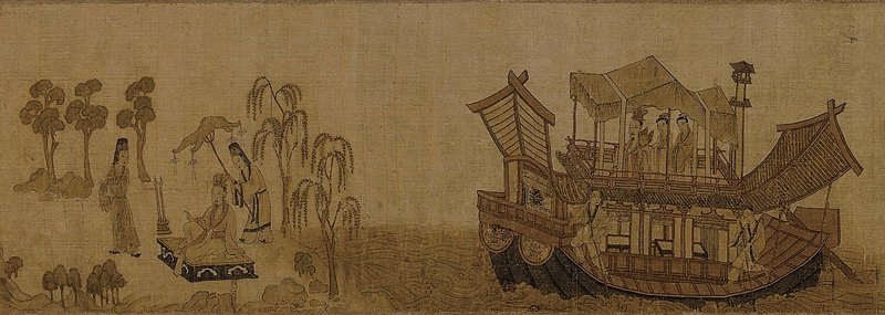 北京乙本〈洛神賦圖〉卷，第四幕：〈分離〉第二景〔離去〕，北京故宮博物院藏。