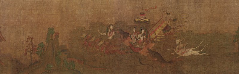 傳東晉顧愷之（宋摹本）〈洛神賦圖卷〉，北京故宮藏，局部：「雲車」。