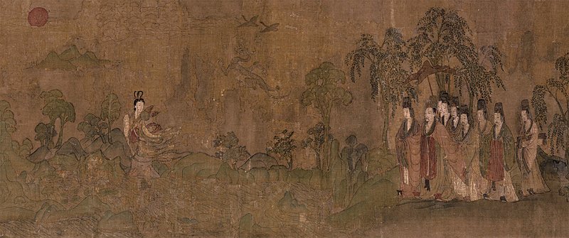 〈洛神賦圖〉卷，第五幕：〈悵歸〉〔夜坐〕，美國佛利爾美術館藏。
