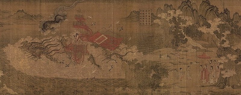 〈洛神賦圖〉卷，第三幕：〈情變〉第一景〔眾靈〕，遼寧省博物館藏。
