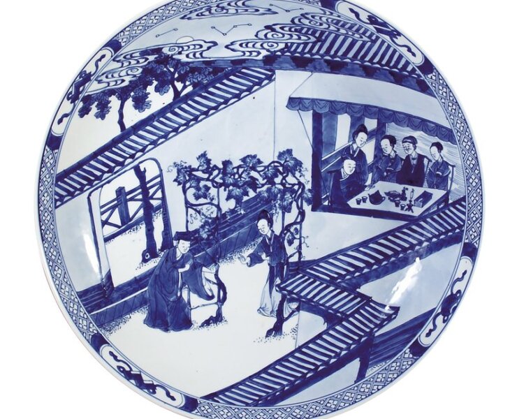 Vanderven & Vanderven，清代康熙〈青花樓閣人物盤〉。