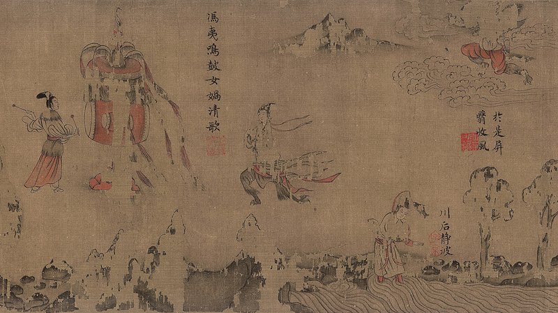 〈洛神賦圖〉卷，第四幕：〈分離〉第二景〔離去〕，遼寧省博物館藏。