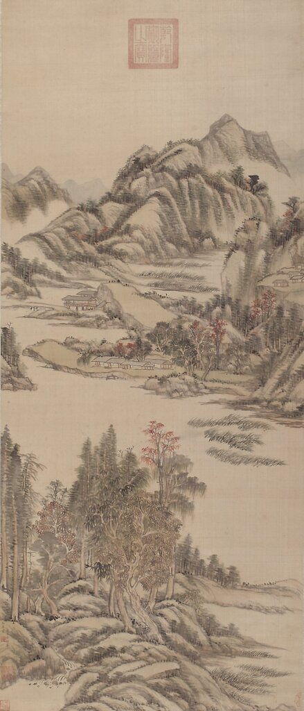 王原祁〈秋林遠黛圖〉。