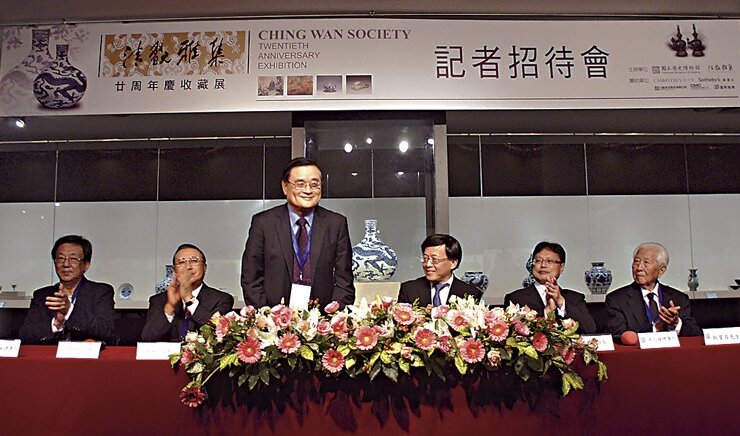 現場展出文物：唐〈三彩天王俑〉。