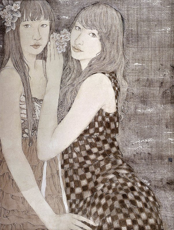 張越2010年〈解語花〉之一，68×52厘米。