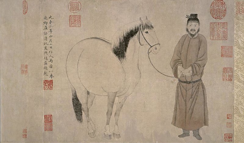 唐摹〈萬歲通天帖〉王方慶進款，遼寧省博物館藏，局部。