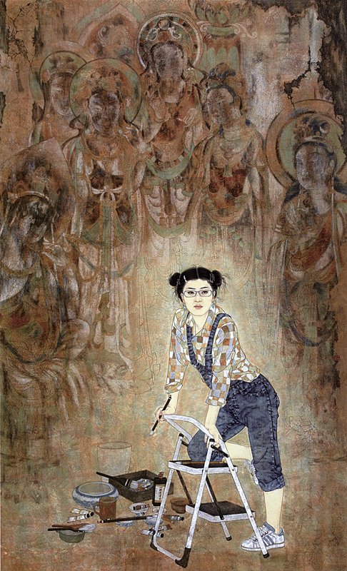 王亞玲2010年〈心．象〉，244×150厘米。